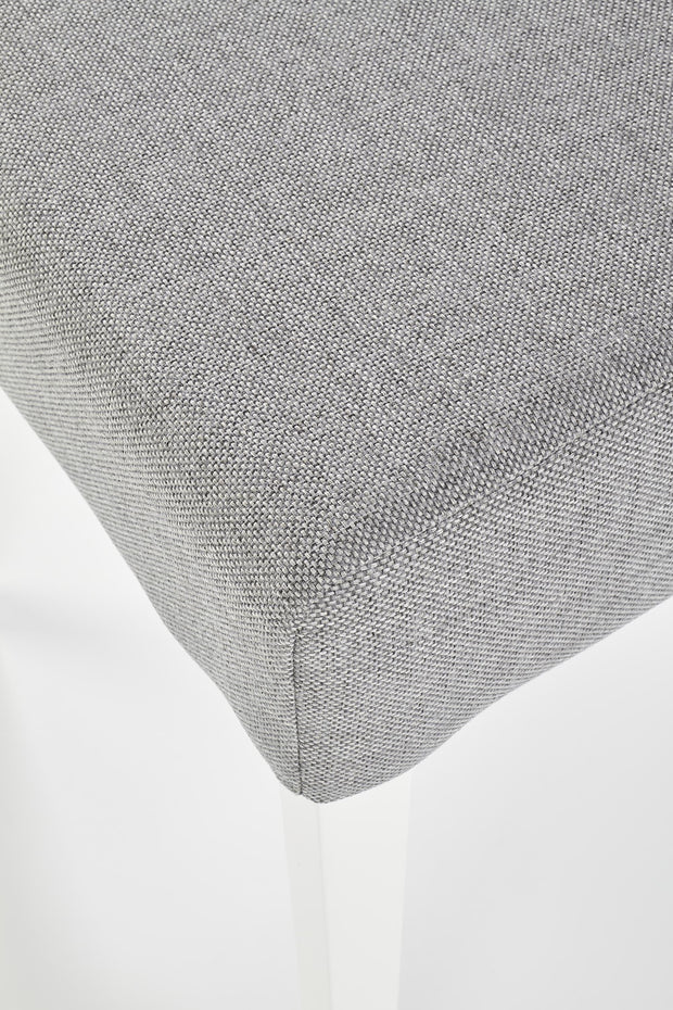 Scaun tapitat cu stofa, cu picioare din lemn Clarinda Gri / Alb, l42xA58xH97 cm (7)