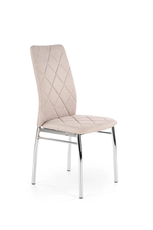 Halmar Scaun tapitat cu stofa, cu picioare metalice Kai-309 Bej deschis / Crom, l43xA57xH97 cm