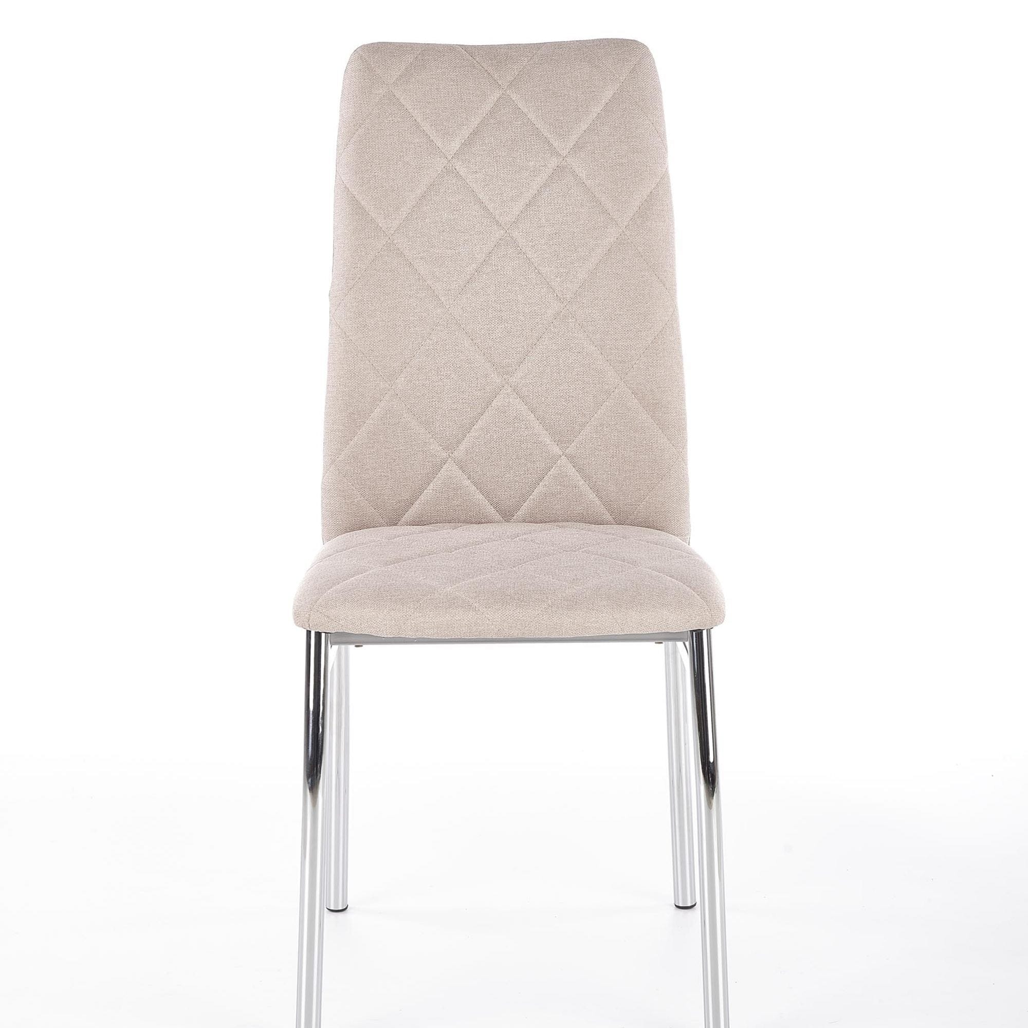 Halmar Scaun tapitat cu stofa, cu picioare metalice Kai-309 Bej deschis / Crom, l43xA57xH97 cm