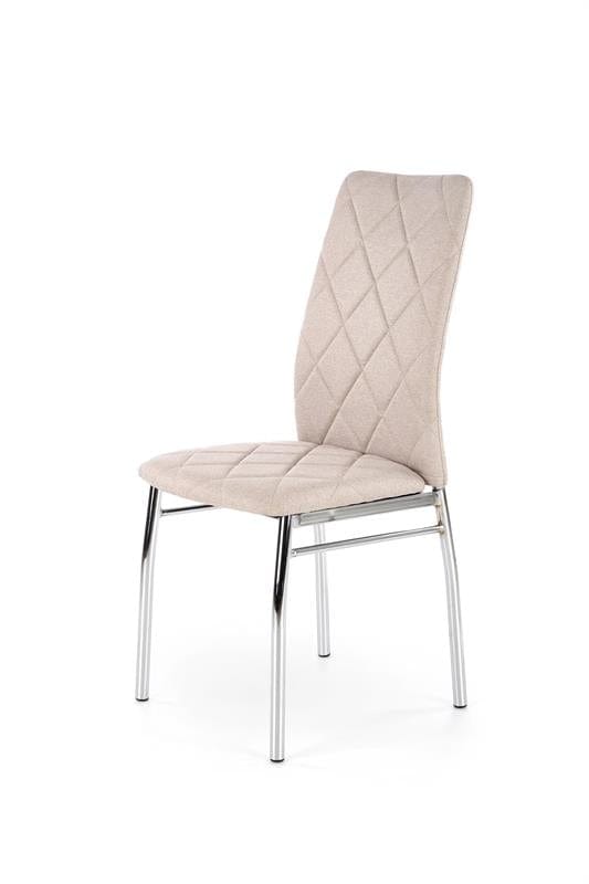 Halmar Scaun tapitat cu stofa, cu picioare metalice Kai-309 Bej deschis / Crom, l43xA57xH97 cm