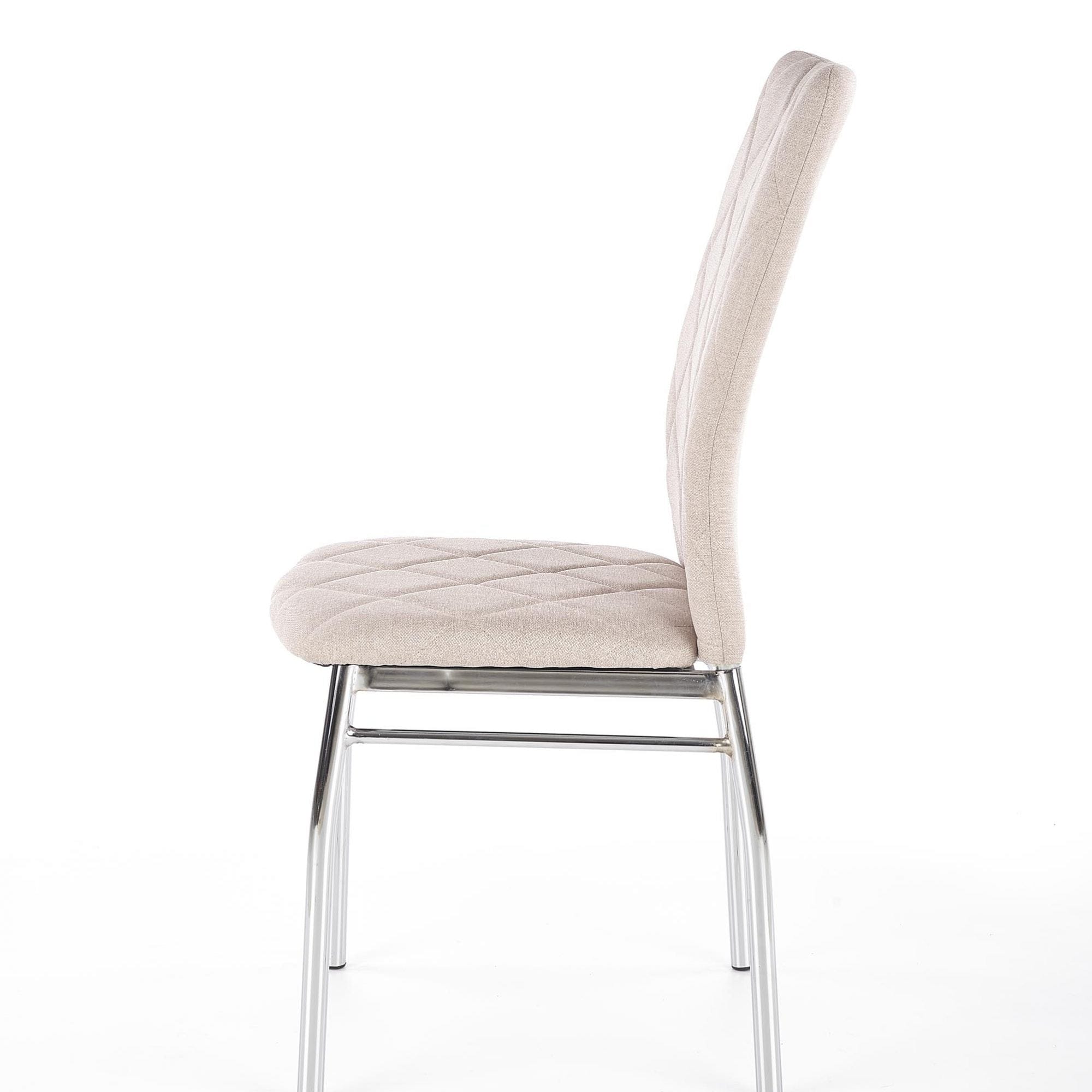 Halmar Scaun tapitat cu stofa, cu picioare metalice Kai-309 Bej deschis / Crom, l43xA57xH97 cm