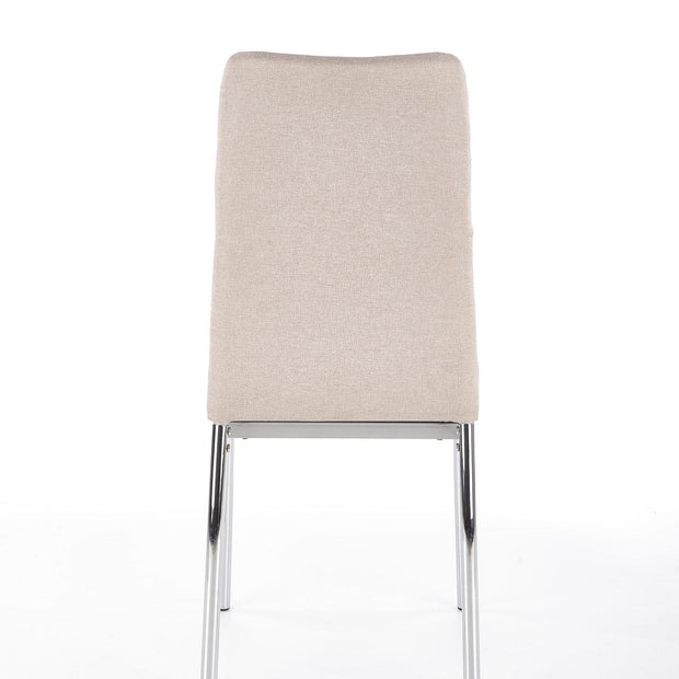 Halmar Scaun tapitat cu stofa, cu picioare metalice Kai-309 Bej deschis / Crom, l43xA57xH97 cm