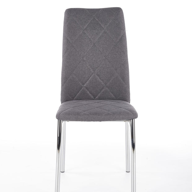 Halmar Scaun tapitat cu stofa, cu picioare metalice Kai-309 Gri deschis / Crom, l43xA57xH97 cm