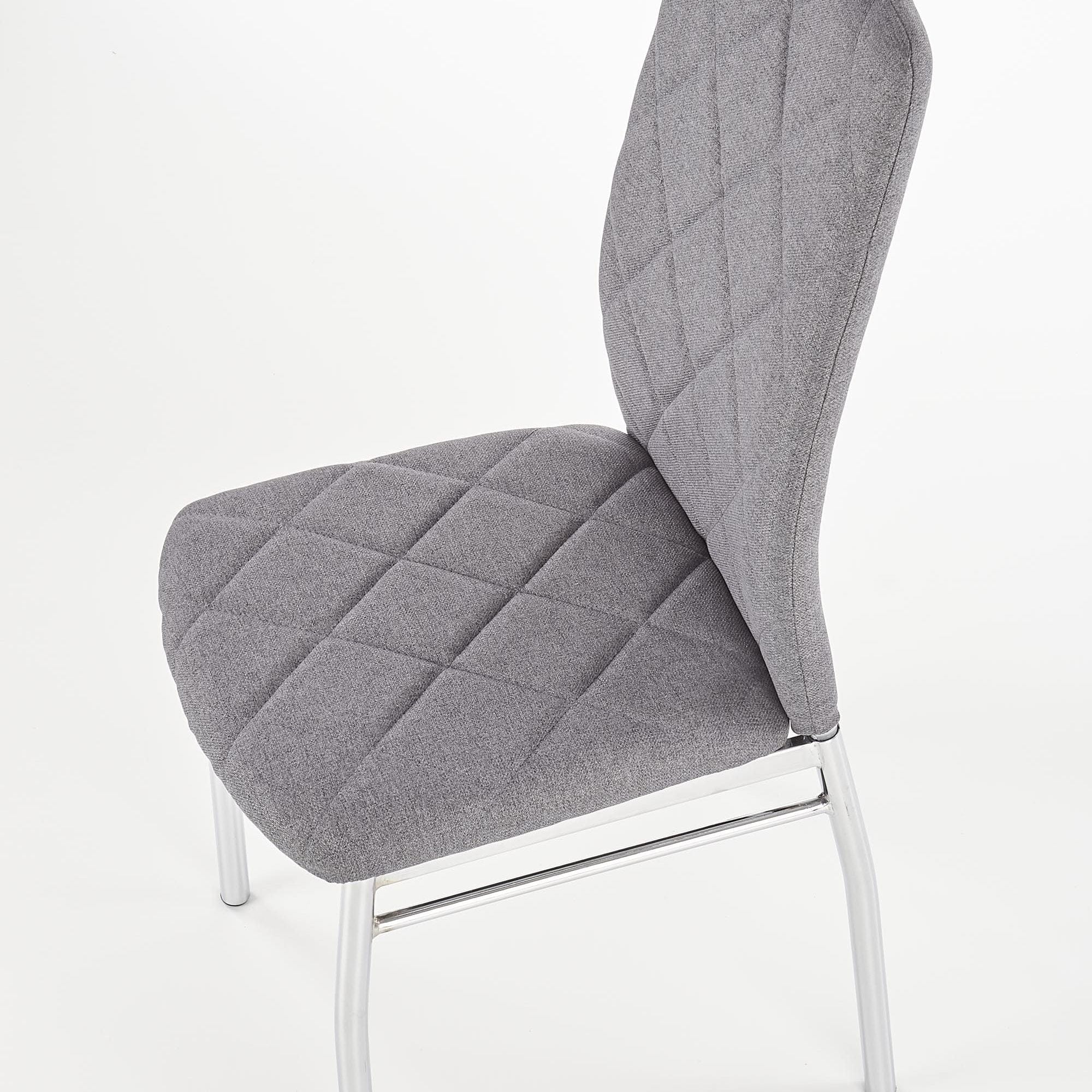 Halmar Scaun tapitat cu stofa, cu picioare metalice Kai-309 Gri deschis / Crom, l43xA57xH97 cm