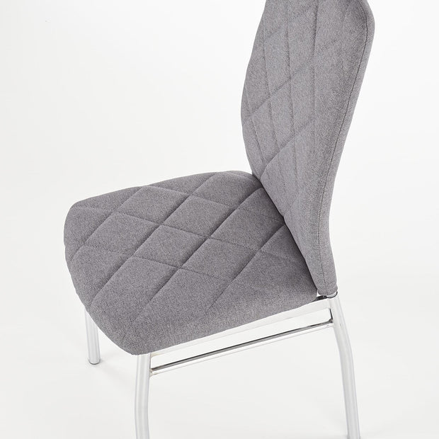 Halmar Scaun tapitat cu stofa, cu picioare metalice Kai-309 Gri deschis / Crom, l43xA57xH97 cm