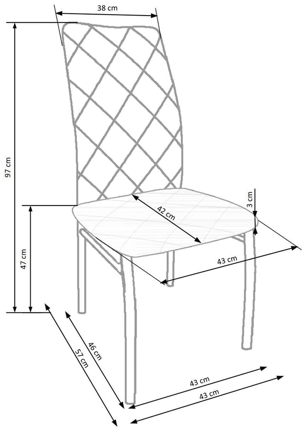Halmar Scaun tapitat cu stofa, cu picioare metalice Kai-309 Gri deschis / Crom, l43xA57xH97 cm