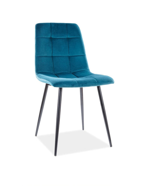 Signal Scaun tapitat cu stofa, cu picioare metalice Miley Velvet Turcoaz / Negru, l45xA53xH86 cm