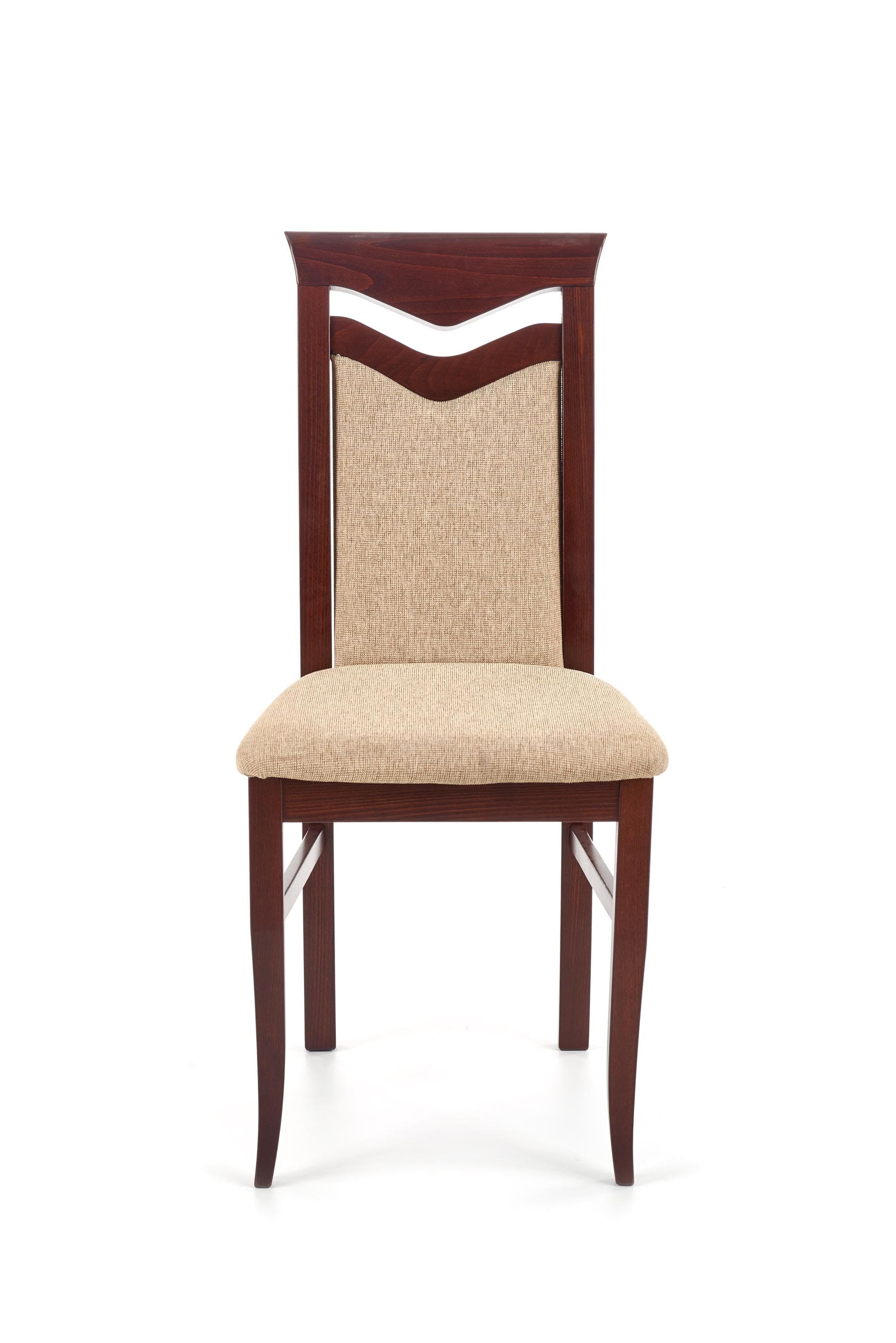 Scaun tapitat cu stofa si picioare din lemn Citrone Nuc Inchis / Bej, l44xA43xH96 cm (3)