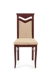 Scaun tapitat cu stofa si picioare din lemn Citrone Nuc Inchis / Bej, l44xA43xH96 cm (3)