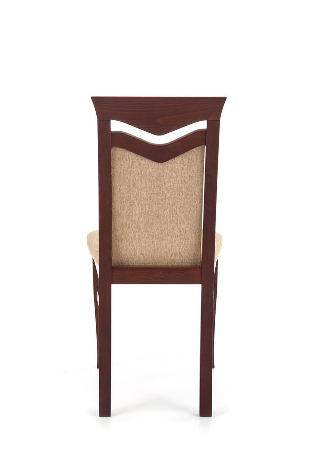 Scaun tapitat cu stofa si picioare din lemn Citrone Nuc Inchis / Bej, l44xA43xH96 cm (4)