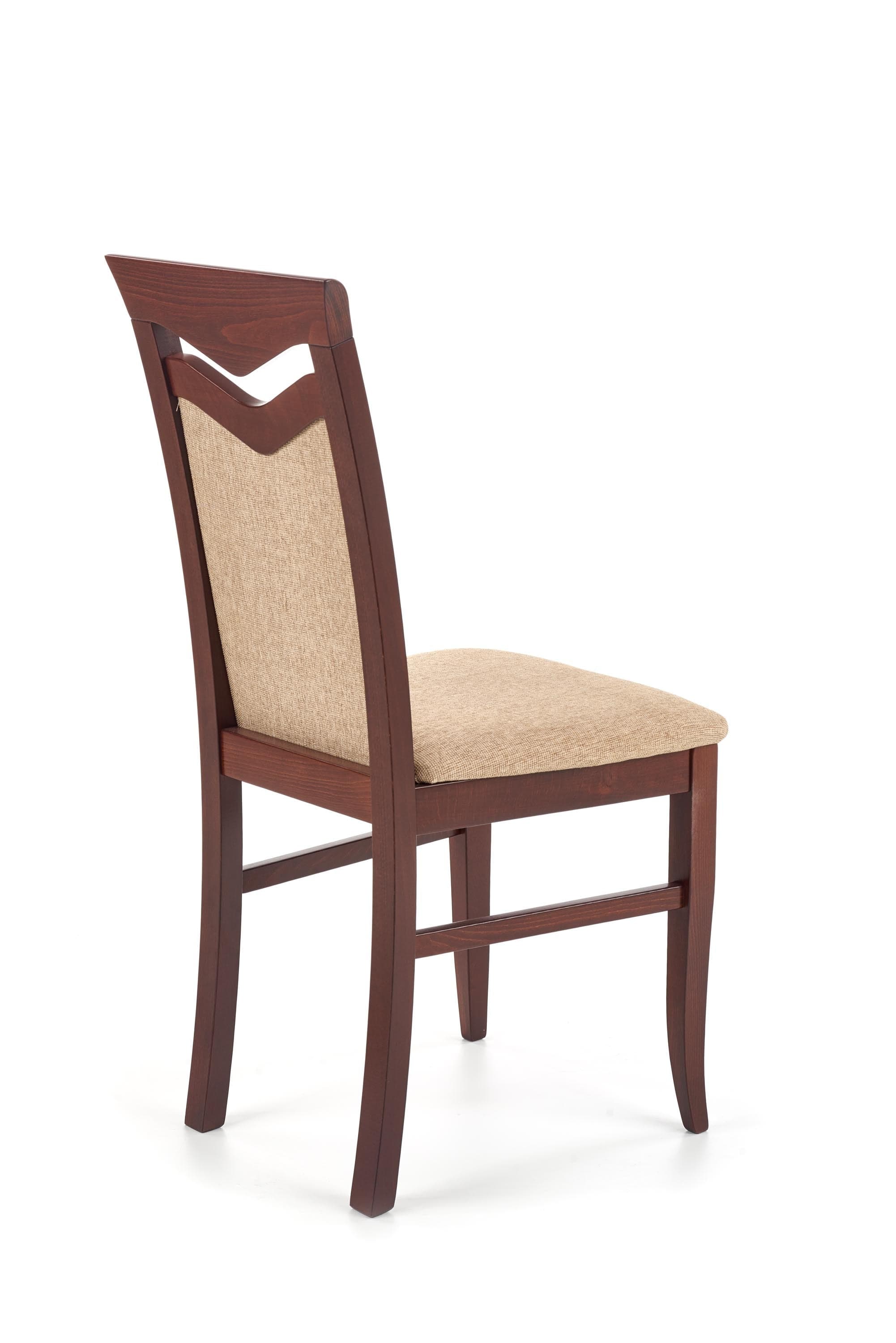 Scaun tapitat cu stofa si picioare din lemn Citrone Nuc Inchis / Bej, l44xA43xH96 cm (5)