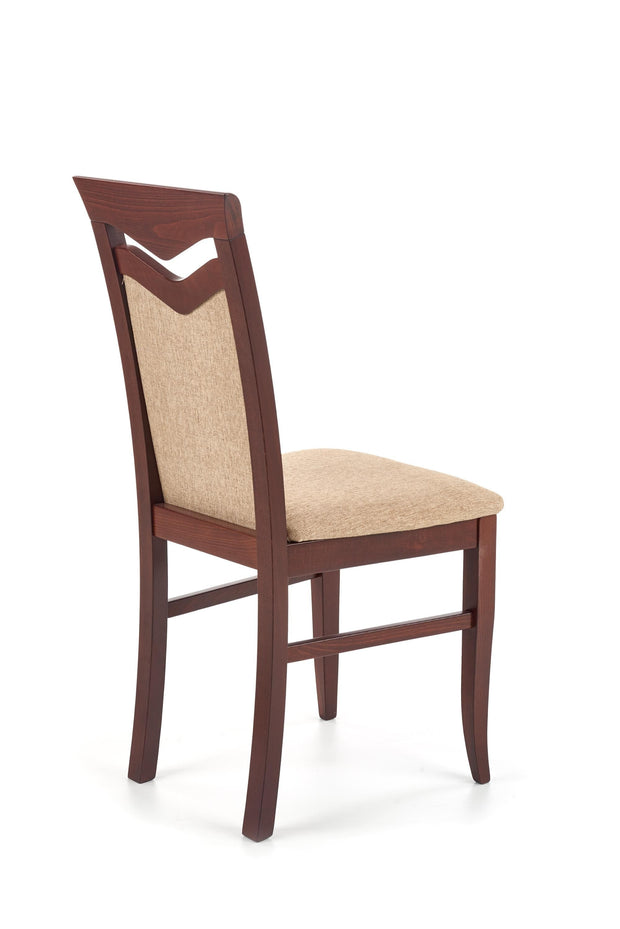 Scaun tapitat cu stofa si picioare din lemn Citrone Nuc Inchis / Bej, l44xA43xH96 cm (5)