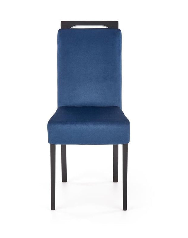 Halmar Scaun tapitat cu stofa si picioare din lemn, Clarinda II Velvet Bleumarin / Negru, l42xA58xH97 cm