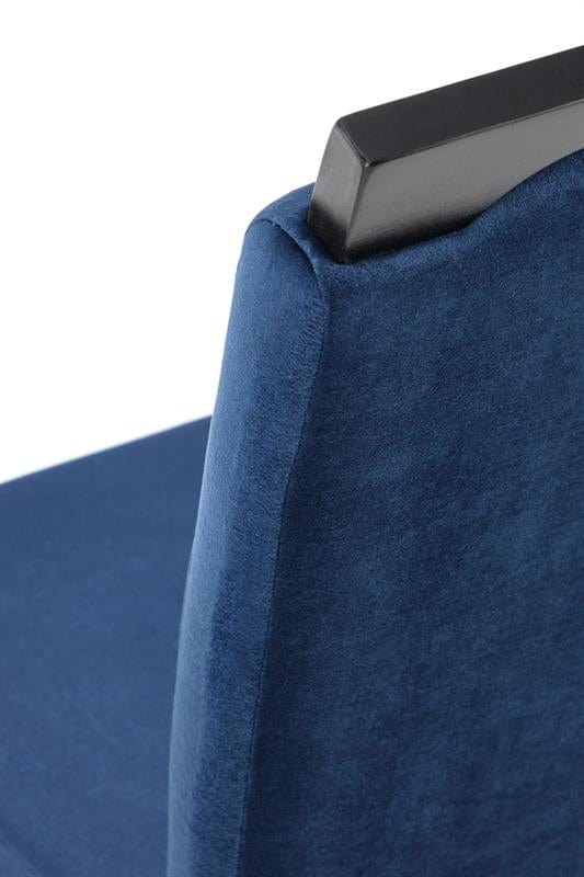 Halmar Scaun tapitat cu stofa si picioare din lemn, Clarinda II Velvet Bleumarin / Negru, l42xA58xH97 cm