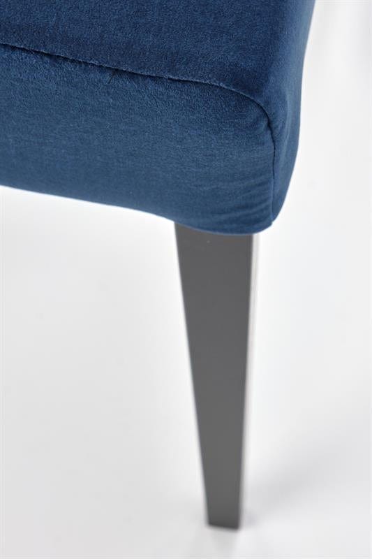 Halmar Scaun tapitat cu stofa si picioare din lemn, Clarinda II Velvet Bleumarin / Negru, l42xA58xH97 cm