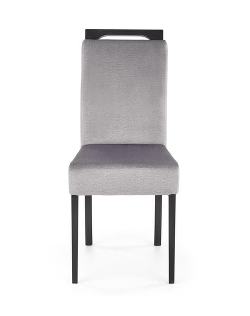 Halmar Scaun tapitat cu stofa si picioare din lemn, Clarinda II Velvet Gri / Negru, l42xA58xH97 cm