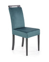 Halmar Scaun tapitat cu stofa si picioare din lemn, Clarinda II Velvet Petrol / Negru, l42xA58xH97 cm