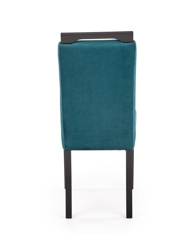 Halmar Scaun tapitat cu stofa si picioare din lemn, Clarinda II Velvet Petrol / Negru, l42xA58xH97 cm