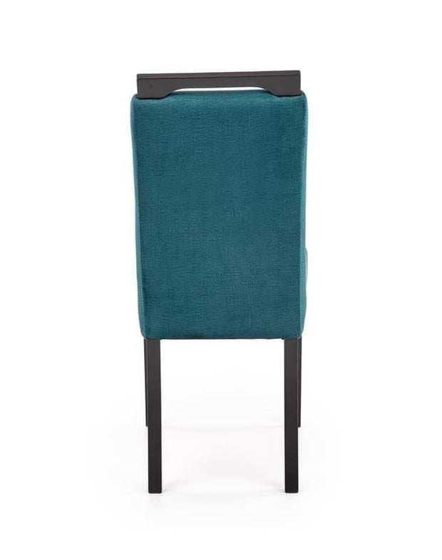 Halmar Scaun tapitat cu stofa si picioare din lemn, Clarinda II Velvet Petrol / Negru, l42xA58xH97 cm