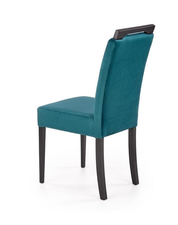 Halmar Scaun tapitat cu stofa si picioare din lemn, Clarinda II Velvet Petrol / Negru, l42xA58xH97 cm