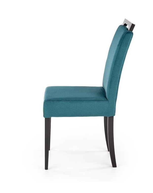 Halmar Scaun tapitat cu stofa si picioare din lemn, Clarinda II Velvet Petrol / Negru, l42xA58xH97 cm