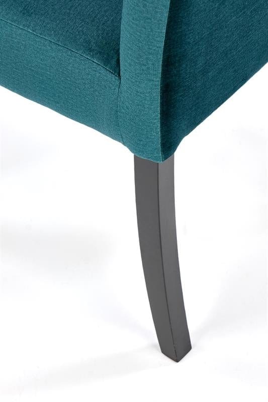 Halmar Scaun tapitat cu stofa si picioare din lemn, Clarinda II Velvet Petrol / Negru, l42xA58xH97 cm