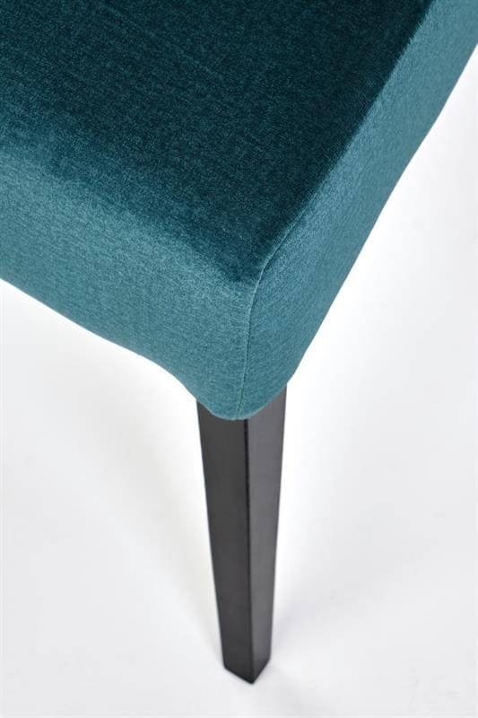 Halmar Scaun tapitat cu stofa si picioare din lemn, Clarinda II Velvet Petrol / Negru, l42xA58xH97 cm