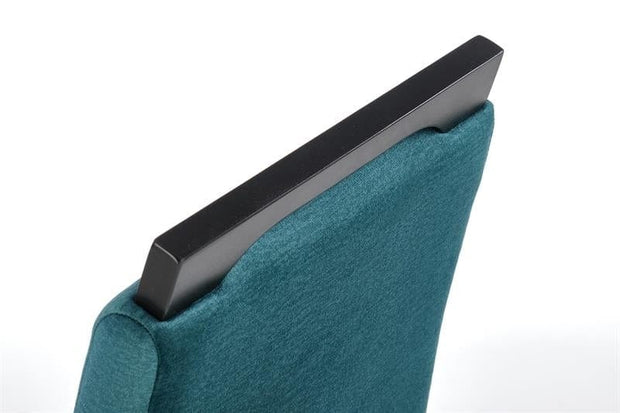 Halmar Scaun tapitat cu stofa si picioare din lemn, Clarinda II Velvet Petrol / Negru, l42xA58xH97 cm