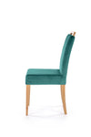 Scaun tapitat cu stofa si picioare din lemn Clarion Verde / Stejar, l42xA58xH97 cm (1)