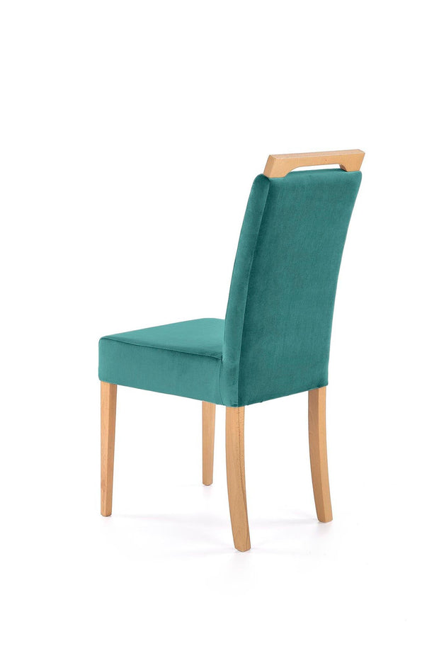 Scaun tapitat cu stofa si picioare din lemn Clarion Verde / Stejar, l42xA58xH97 cm (2)
