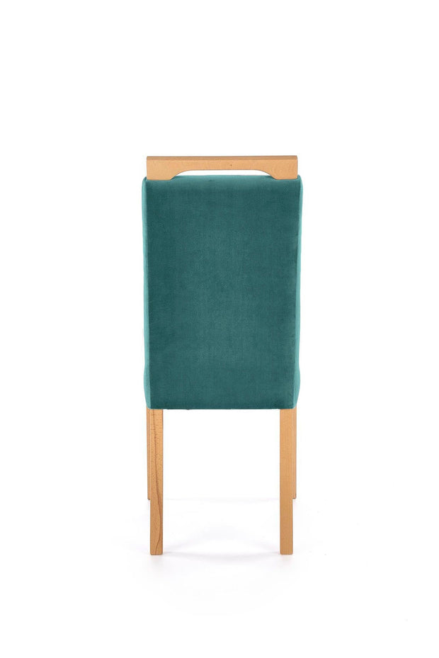Scaun tapitat cu stofa si picioare din lemn Clarion Verde / Stejar, l42xA58xH97 cm (5)