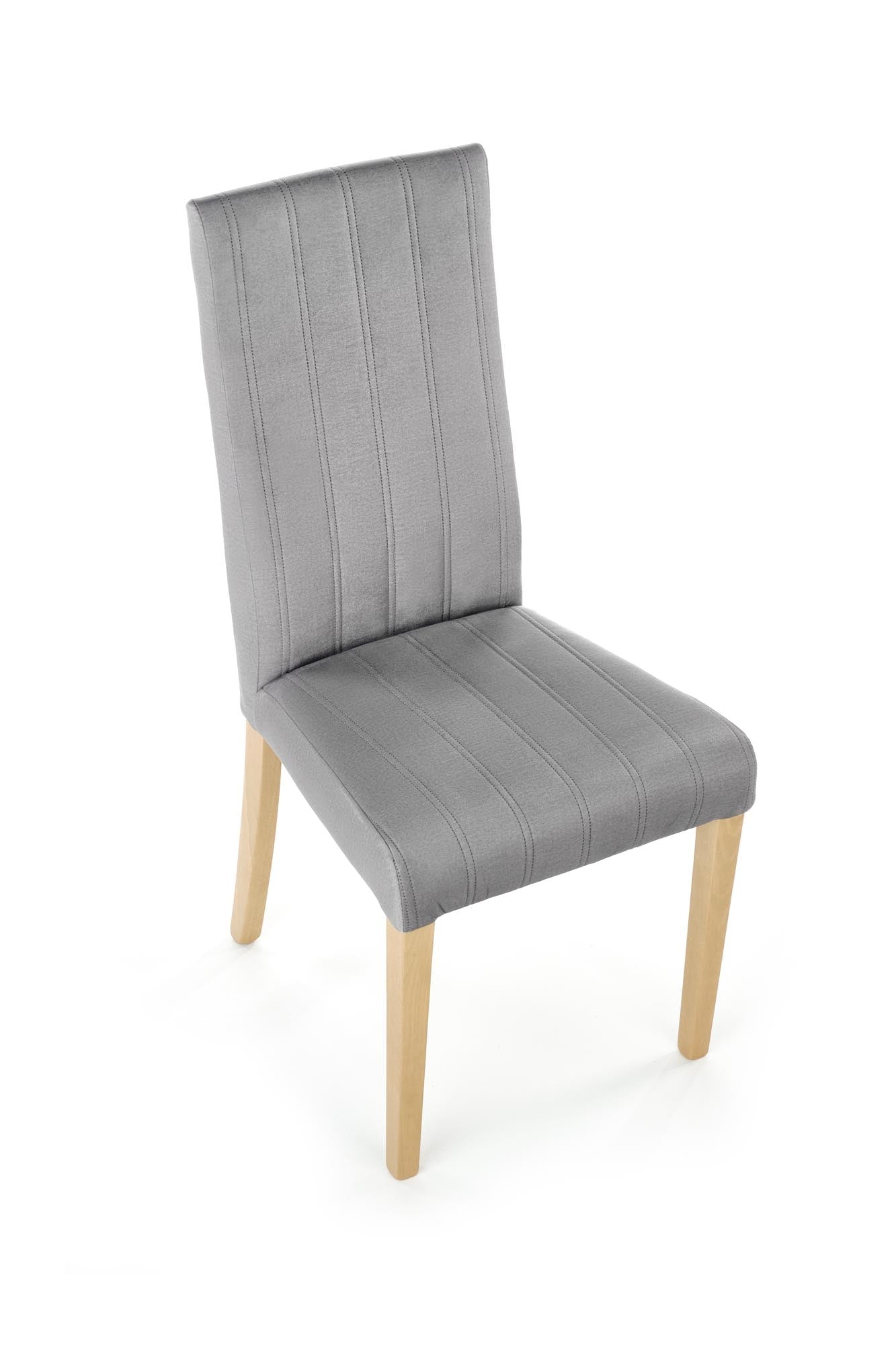Halmar Scaun tapitat cu stofa si picioare din lemn de fag, Dillan III Velvet Gri / Stejar, l47xA59xH99 cm