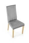 Halmar Scaun tapitat cu stofa si picioare din lemn de fag, Dillan III Velvet Gri / Stejar, l47xA59xH99 cm