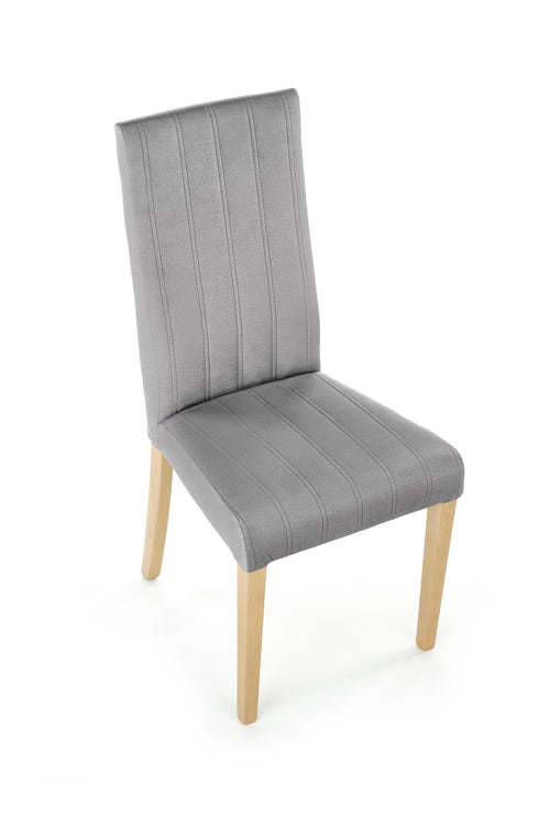 Halmar Scaun tapitat cu stofa si picioare din lemn de fag, Dillan III Velvet Gri / Stejar, l47xA59xH99 cm