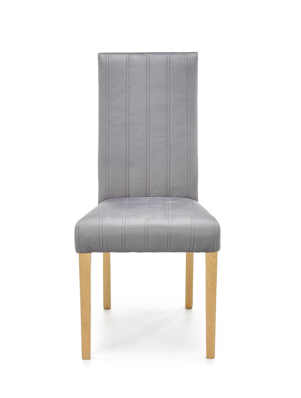 Halmar Scaun tapitat cu stofa si picioare din lemn de fag, Dillan III Velvet Gri / Stejar, l47xA59xH99 cm