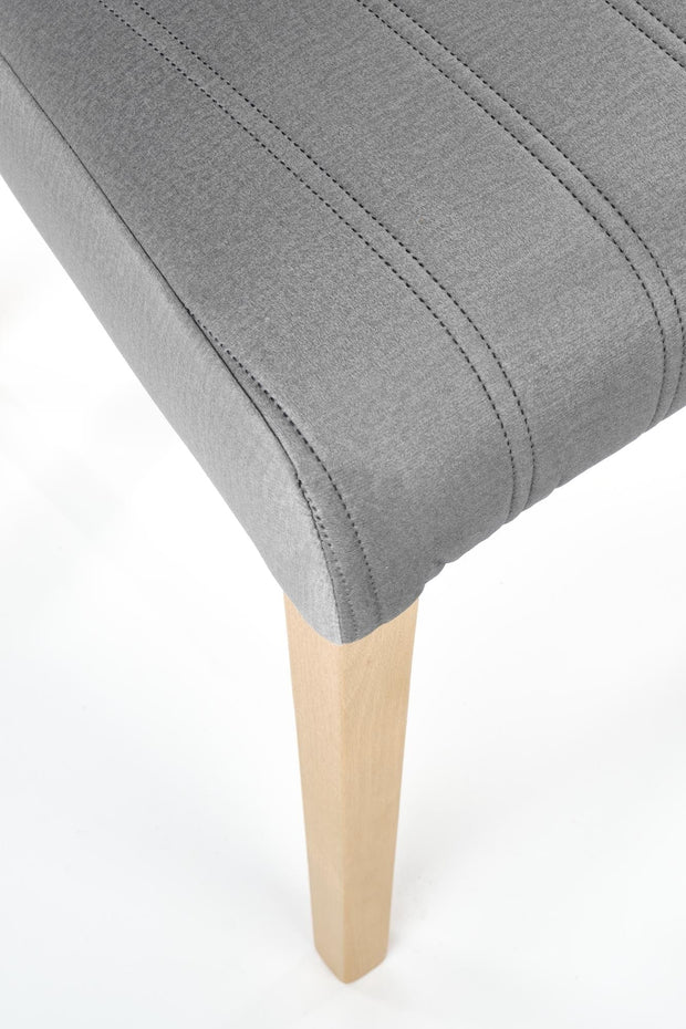 Halmar Scaun tapitat cu stofa si picioare din lemn de fag, Dillan III Velvet Gri / Stejar, l47xA59xH99 cm