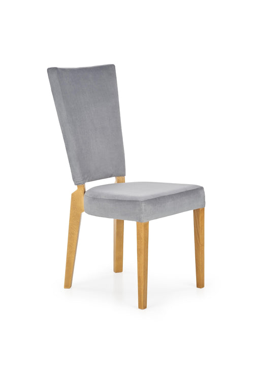 Halmar Scaun tapitat cu stofa si picioare din lemn de fag Rivas Gri / Stejar, l43xA58xH94 cm