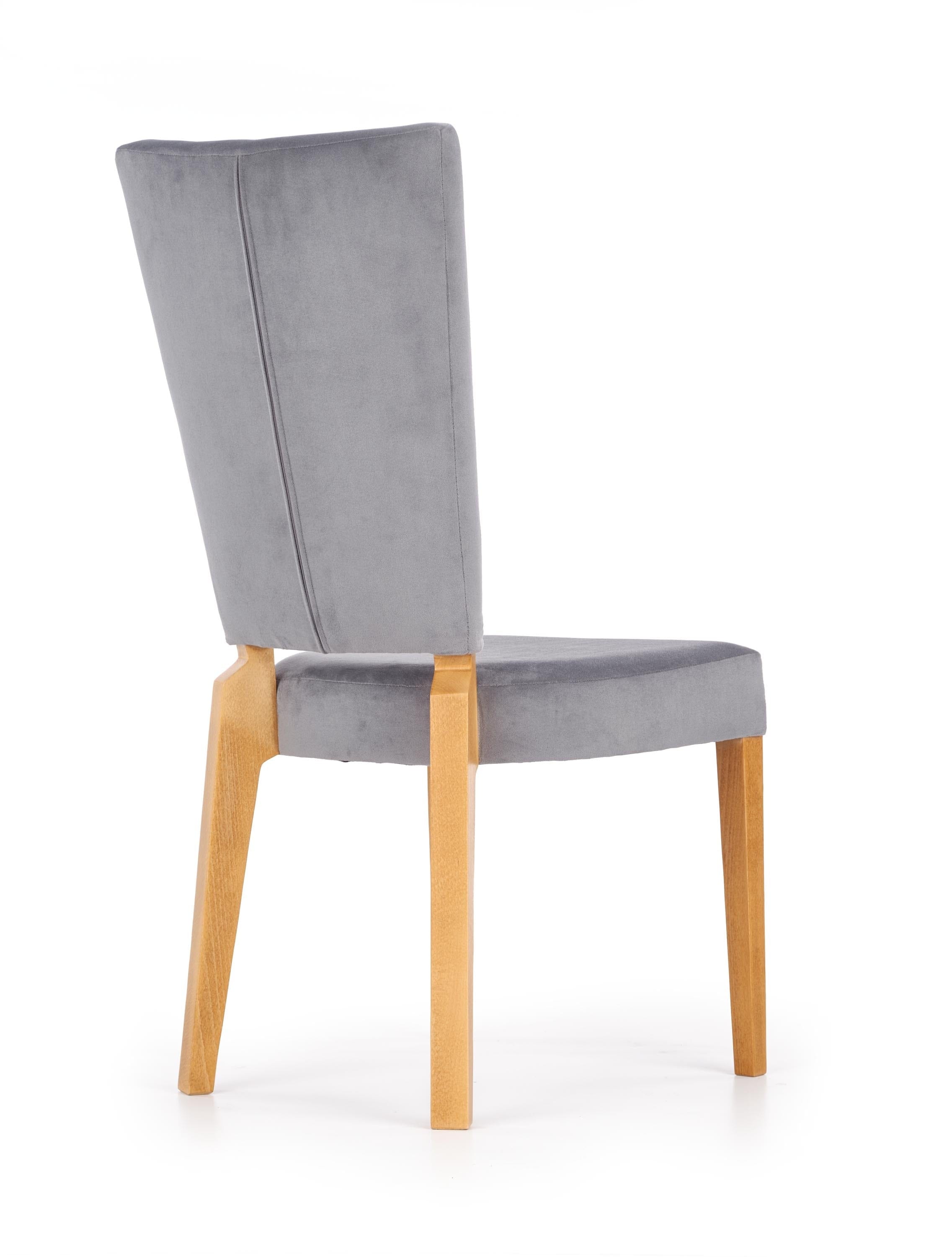 Scaun tapitat cu stofa si picioare din lemn de fag Rivas Gri / Stejar, l43xA58xH94 cm (2)