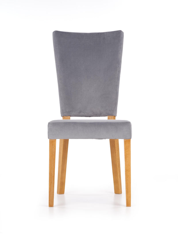 Scaun tapitat cu stofa si picioare din lemn de fag Rivas Gri / Stejar, l43xA58xH94 cm (4)