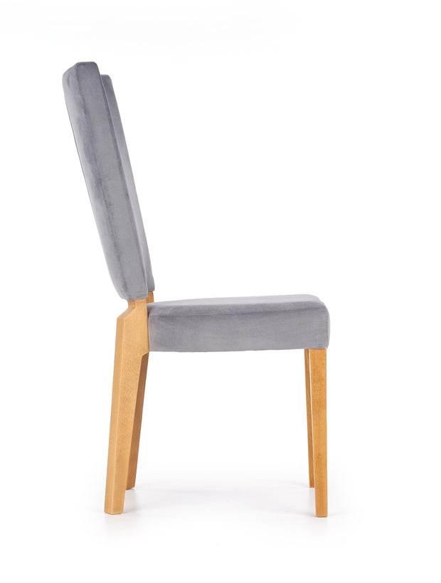 Scaun tapitat cu stofa si picioare din lemn de fag Rivas Gri / Stejar, l43xA58xH94 cm (5)