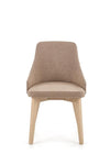 Scaun tapitat cu stofa si picioare din lemn de fag, Torrell Bej Inchis / Stejar Sonoma, l51xA55xH82 cm (1)