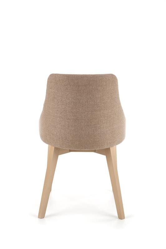 Halmar Scaun tapitat cu stofa si picioare din lemn de fag, Torrell Bej Inchis / Stejar Sonoma, l51xA55xH82 cm
