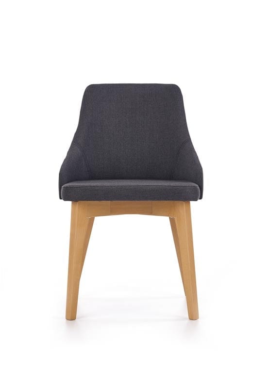 Scaun tapitat cu stofa si picioare din lemn de fag, Torrell Grafit / Stejar, l51xA55xH82 cm (2)