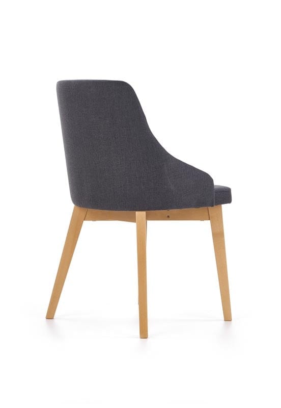 Scaun tapitat cu stofa si picioare din lemn de fag, Torrell Grafit / Stejar, l51xA55xH82 cm (5)