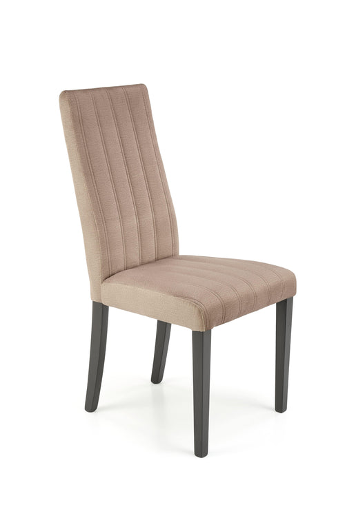 Scaun tapitat cu stofa si picioare din lemn Diego 2 Bej / Negru, l47xA59xH99 cm