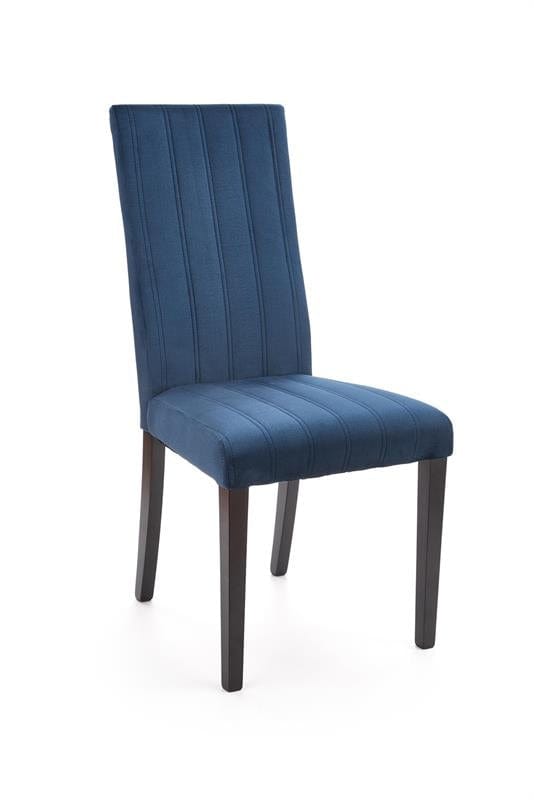 Halmar Scaun tapitat cu stofa si picioare din lemn, Dillan II Velvet Bleumarin / Negru, l47xA59xH99 cm