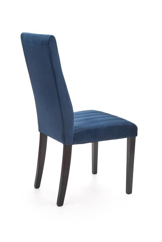 Halmar Scaun tapitat cu stofa si picioare din lemn, Dillan II Velvet Bleumarin / Negru, l47xA59xH99 cm