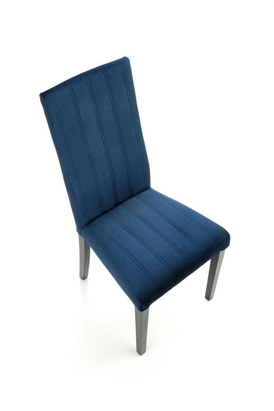 Halmar Scaun tapitat cu stofa si picioare din lemn, Dillan II Velvet Bleumarin / Negru, l47xA59xH99 cm