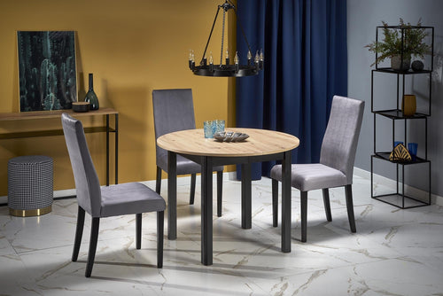 Halmar Scaun tapitat cu stofa si picioare din lemn, Dillan II Velvet Gri Deschis / Negru, l47xA59xH99 cm