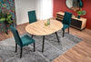 Halmar Scaun tapitat cu stofa si picioare din lemn, Dillan II Velvet Petrol / Negru, l47xA59xH99 cm